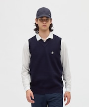 マンシングウェア MUNSINGWEAR グレンチェックVネックニットベスト