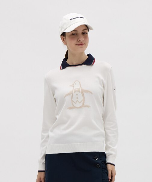 マンシングウェア MUNSINGWEAR 衿デタッチャブル シーアイランドコットンセーター