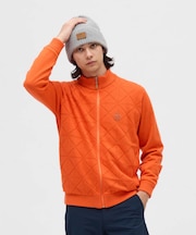 マンシングウェア MUNSINGWEAR 防風裏地付きフルジップ地柄セーター