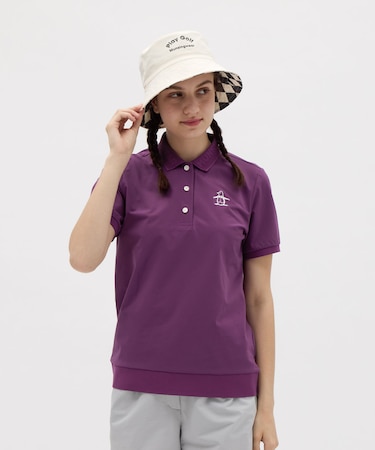マンシングウェア MUNSINGWEAR 吸汗速乾 衿ロゴジャガード半袖ポロシャツ