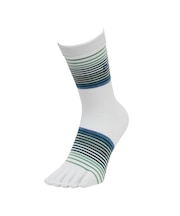 マンシングウェア MUNSINGWEAR ミドル丈5本指ボーダーソックス 【交換・返品不可】