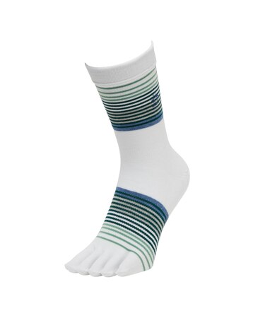 マンシングウェア MUNSINGWEAR ミドル丈5本指ボーダーソックス 【交換・返品不可】