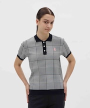 マンシングウェア MUNSINGWEAR グレンチェックジャカードニットポロシャツ