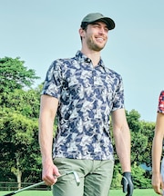 ルコックスポルティフ ゴルフ le coq sportif golf 小柄プリント半袖シャツ