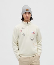 マンシングウェア MUNSINGWEAR 吸湿発熱飛び刺繍ハーフジップカットソー