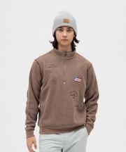 マンシングウェア MUNSINGWEAR 吸湿発熱飛び刺繍ハーフジップカットソー