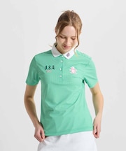 マンシングウェア MUNSINGWEAR ギンガムチェックプリント半袖ポロシャツ