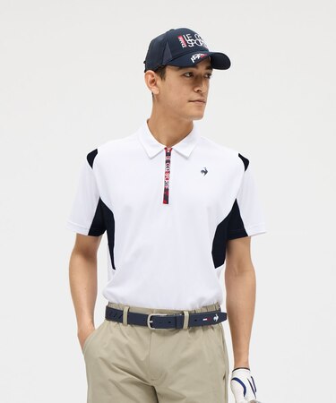ルコックスポルティフ ゴルフ le coq sportif golf 無地ハーフジップ半袖シャツ