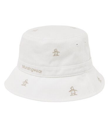 マンシングウェア MUNSINGWEAR コットンツイルペンギン飛び柄刺しゅうバケットハット