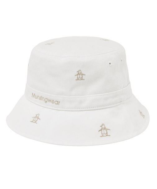 マンシングウェア MUNSINGWEAR コットンツイルペンギン飛び柄刺しゅうバケットハット