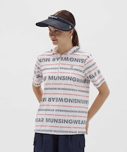 マンシングウェア MUNSINGWEAR Sunscreen NIR ロゴストライプ半袖フーディシャツ