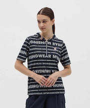 マンシングウェア MUNSINGWEAR Sunscreen NIR ロゴストライプ半袖フーディシャツ