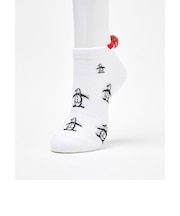 マンシングウェア MUNSINGWEAR アンクル丈　梵天付きペンギン飛び柄ソックス【交換・返品不可】