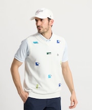 マンシングウェア MUNSINGWEAR 飛びロゴインターシャVネックニットベスト