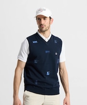 マンシングウェア MUNSINGWEAR 飛びロゴインターシャVネックニットベスト