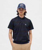 マンシングウェア MUNSINGWEAR 吸汗速乾先染めボーダー半袖ポロシャツ