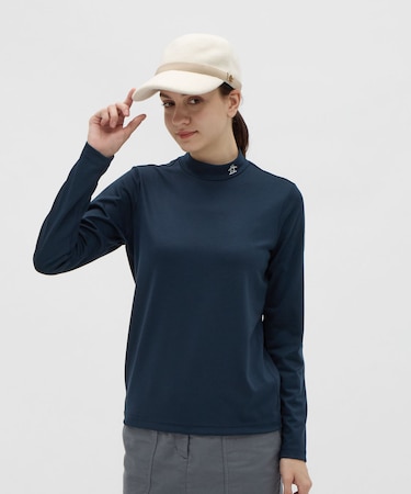 マンシングウェア MUNSINGWEAR ストレッチ毛混モックネック長袖シャツ