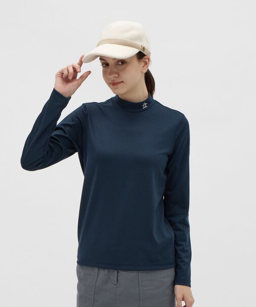 マンシングウェア MUNSINGWEAR ストレッチ毛混モックネック長袖シャツ