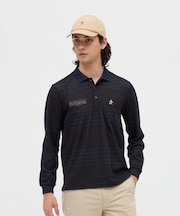 マンシングウェア MUNSINGWEAR 吸汗速乾先染めボーダー長袖ポロシャツ