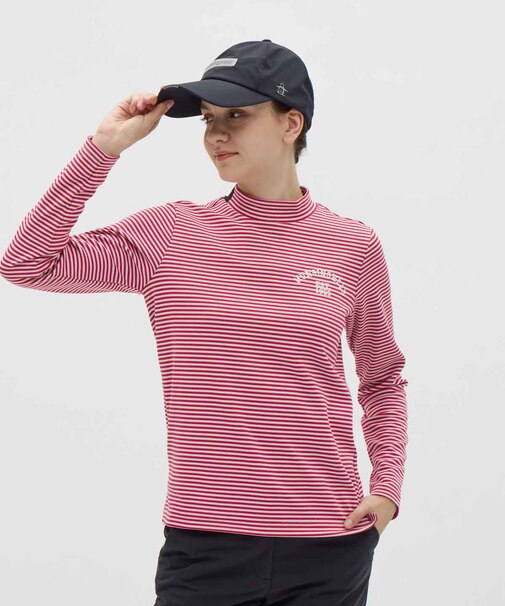 マンシングウェア MUNSINGWEAR HEAT NAVI ボーダーモックネック長袖シャツ
