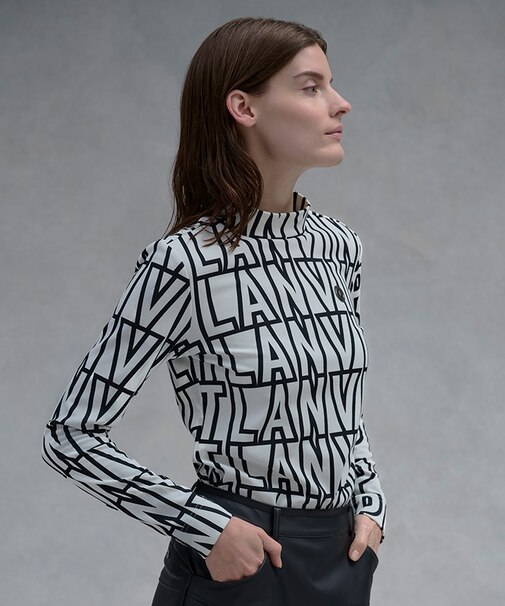 ランバン スポール LANVIN SPORT ロゴプリント長袖ハイネックシャツ【保温】