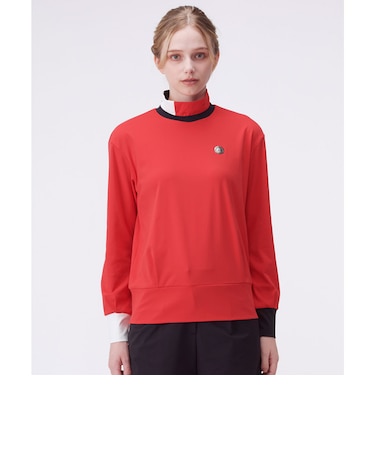 ランバン スポール LANVIN SPORT アシンメトリーデザインハイネック長袖シャツ【防風／吸汗速乾】
