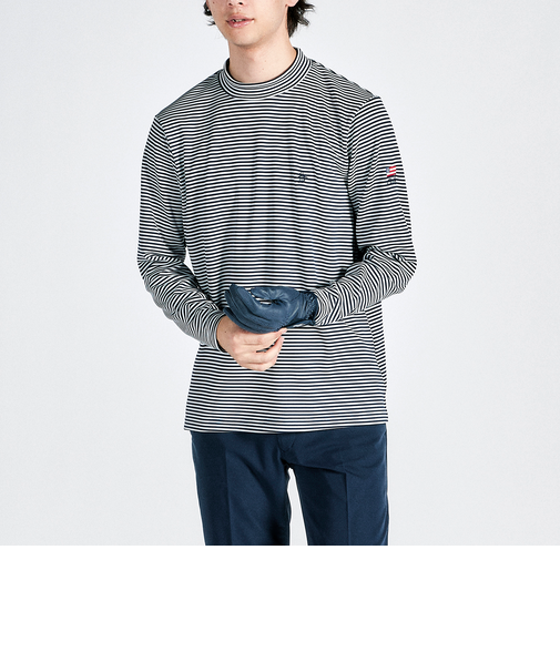 『SEASON COLLECTION』HEATNAVIボーダーモックネック長袖シャツ