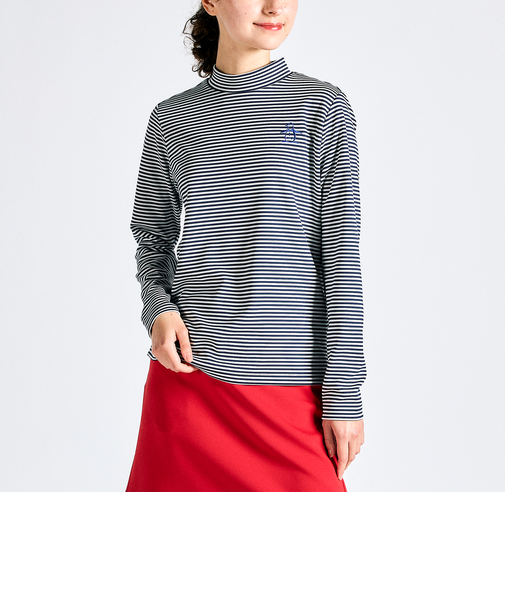 『SEASON COLLECTION』HEAT NAVIボーダーモックネック長袖シャツ
