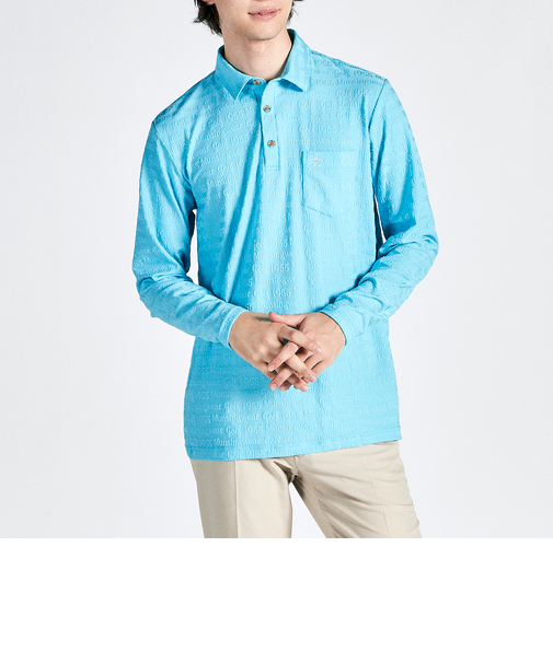 『SEASON COLLECTION』ロゴジャカードテーラーカラー長袖シャツ