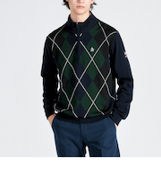 『SEASON COLLECTION』アーガイル/チェック柄ハーフジップセーター