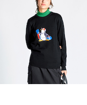 『ENVOY』12Gウールアクリルペンギンアップリケセーター