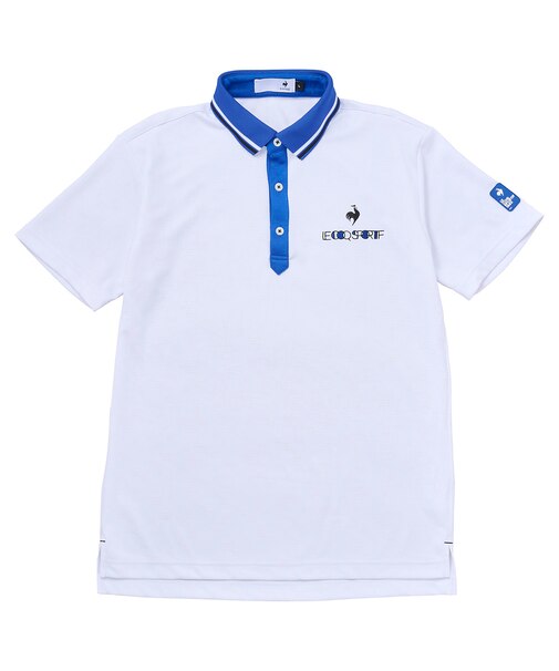 カラーブロックグラフィックジャガード半袖ポロシャツ