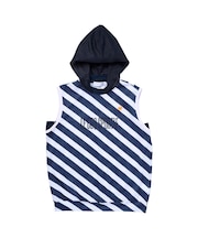 メッシュフーディーノースリーブシャツ