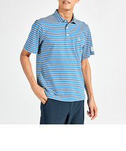 『SEASON』サンスクリーンタック鹿の子ボーダー半袖ポロシャツ