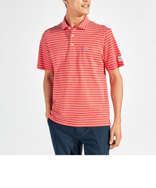 『SEASON』サンスクリーンタック鹿の子ボーダー半袖ポロシャツ