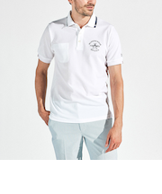 『SEASON』吸汗速乾シアサッカー半袖ポロシャツ