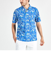 『SEASON』サンスクリーンフィラシスリゾート総柄プリント半袖ポロシャツ