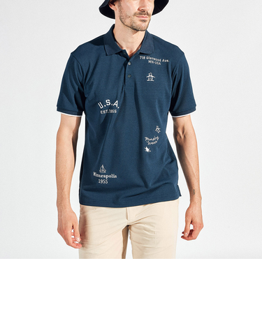 『SEASON』サンスクリーンフィラシス飛び刺繍半袖ポロシャツ