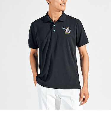 『SEASON』SUNSCREEN 鹿の子アーカイブペンギン刺繍半袖ポロシャツ