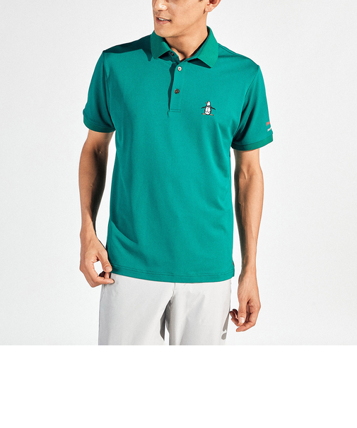 『SEASON』サンスクリーン鹿の子ワンポイント刺繍 半袖ポロシャツ