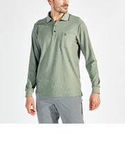 『SEASON』ストレッチリンクスジャガード長袖ポロシャツ