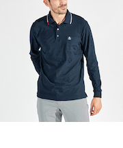 『SEASON』ストレッチリンクスジャガード長袖ポロシャツ