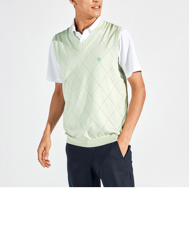 『STANDARD』アメリカン・シーアイランドコットンメッシュ柄Vネックベスト