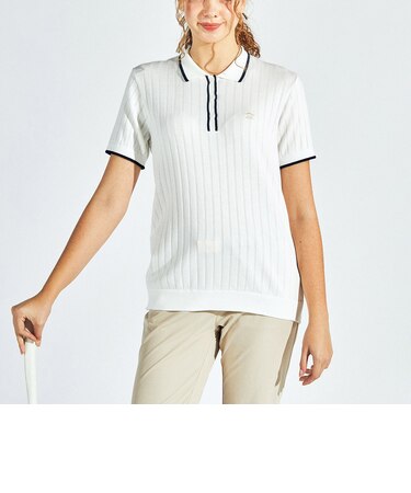 『STANDARD COLLECTION』14ゲージ 針抜きジャカード ニットポロシャツ