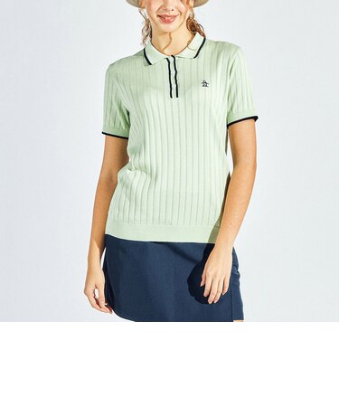 『STANDARD COLLECTION』14ゲージ 針抜きジャカード ニットポロシャツ