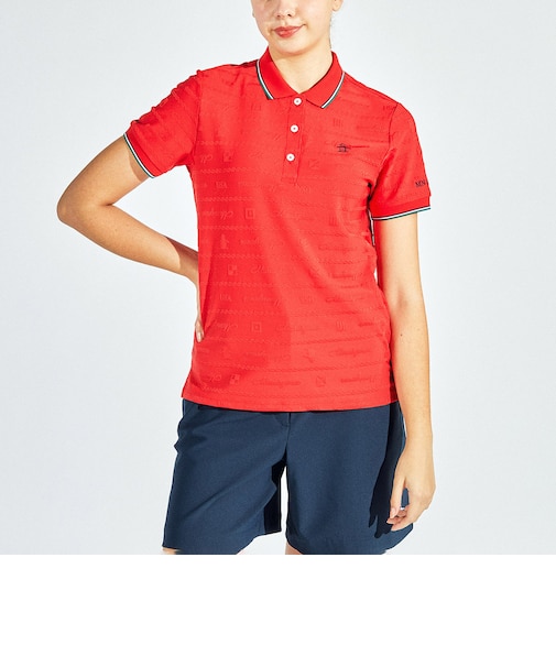 『SEASON COLLECTION』地柄ジャカード半袖ポロシャツ