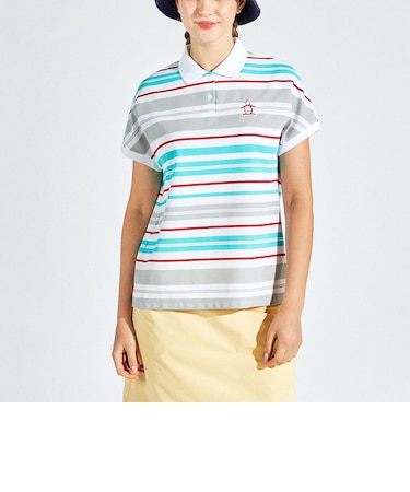 『SEASON COLLECTION』ストレッチ マナード先染めパネルボーダードルマンスリーブシャツ