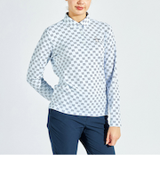 『SEASON COLLECTION』SUNSCREEN ロゴプリント長袖ポロシャツ