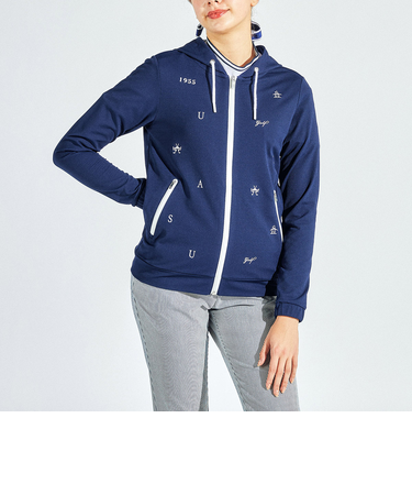 『SEASON COLLECTION』SUNSCREEN 前開き飛び刺繍パーカー