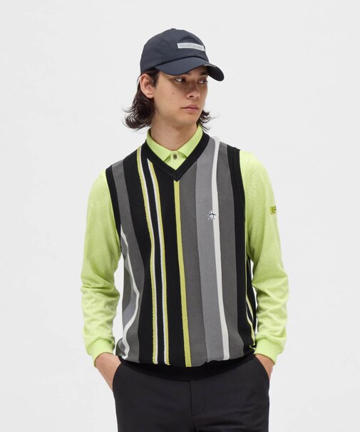 マンシングウェア MUNSINGWEAR マルチストライプニットベスト